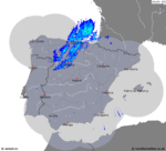 imagens da precipitação de Portugal 07:50 UTC