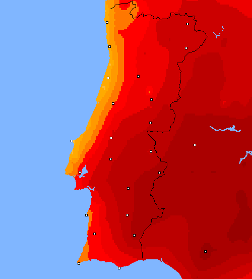 temp. m&aacute;x. Portugal